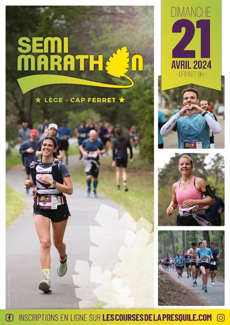 240421 semi marathon de lege cap ferret affiche