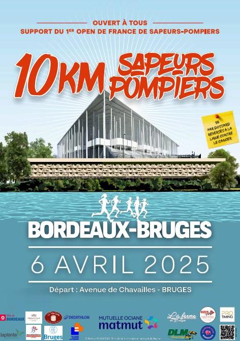 250406 10km sapeurs pompiers bordeaux bruges affiche