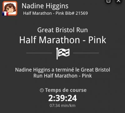250511 great bristol run half marathon nadine higgins resultat